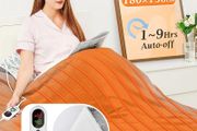 Electric Heated Blanket Throw Flannel Sherpa Fast Heating 180x130cm, 10 Heat Levels &amp; Up-to-9-Hours Auto-Off Timer &amp; LED Display, for Home Office Use, Machine Washable, ETL Certified, Grey