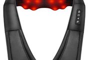 Neck Massager, Deep Tissue 3D Kneading, by iKristin, Portable, with Heat, Shiatsu Massager for Neck, Back, Shoulder, Foot and Leg, at Home and Car, Suitable for Women and Men (Black)