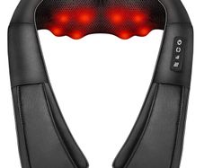 Neck Massager, Deep Tissue 3D Kneading, by iKristin, Portable, with Heat, Shiatsu Massager for Neck, Back, Shoulder, Foot and Leg, at Home and Car, Suitable for Women and Men