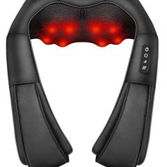 Neck Massager, Deep Tissue 3D Kneading, by iKristin, Portable, with Heat, Shiatsu Massager for Neck, Back, Shoulder, Foot and Leg, at Home and Car, Suitable for Women and Men