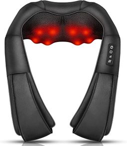 Neck Massager, Deep Tissue 3D Kneading, by iKristin, Portable, with Heat, Shiatsu Massager for Neck, Back, Shoulder, Foot and Leg, at Home and Car, Suitable for Women and Men