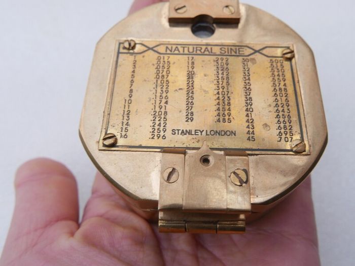 Vintage Stanley London Brunton  Brass Nautical Compass with Wooden Box
