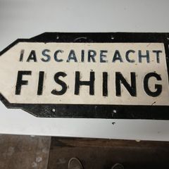 old road sign fishing