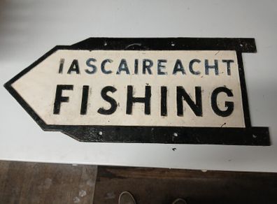 old road sign fishing