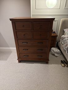 Five Drawer Dark gloss tallboy unit