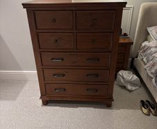 Five Drawer Dark gloss tallboy unit