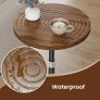 Small Side Table, Adjustable-Height Round Drink Table for Small Spaces, Pedestal Martini Table, Cocktail Tables Weighted Base for Living Room, Bedroom, Bathroom, Office, Walnut Image 7