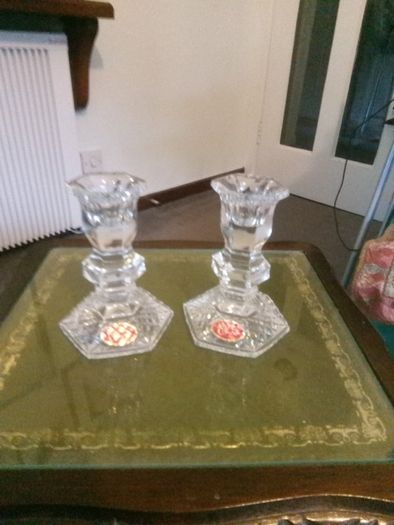 2x Kilkenny chrystal candlesticks