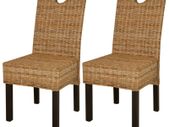 Dining Chair 2 pcs Kubu Rattan Mango Wood