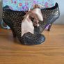 Irregular Choice "Mutiny!" Black & Gold Lace Ribbon Ankle Boots Size Eu39 Uk6 Image 6