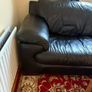 Black Leather 3 seater couch Image 2