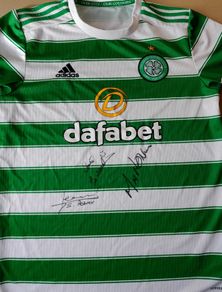 CELTIC jersey signed by 3 legends