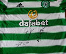 CELTIC jersey signed by 3 legends