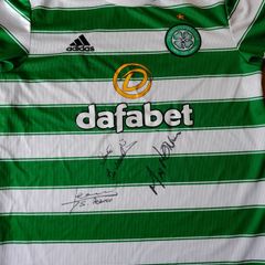 CELTIC jersey signed by 3 legends