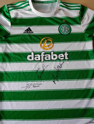 CELTIC jersey signed by 3 legends