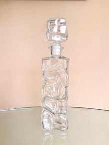 Vintage French Glass Decanter / Carafe, Mid Century, Whitefriars Style