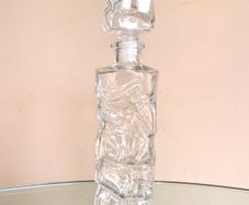 Vintage French Glass Decanter / Carafe, Mid Century, Whitefriars Style