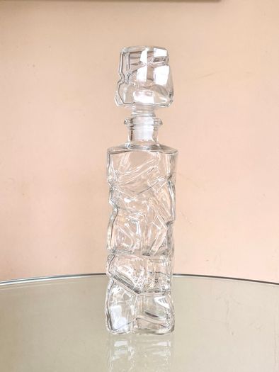 Vintage French Glass Decanter / Carafe, Mid Century, Whitefriars Style