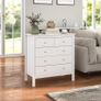 Modern Chest of Drawers, 5 Drawer Storage Cabinet with Metal Handles and Runners for Bedroom, White Image 5