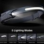 LED Head Torch Rechargeable, LED Headlamp Running Head Torch Headlight with Motion Sensor Water-Resistant Lightweight Head Flashlight for Running, Camping, Fishing, Cycling, Hiking Image 3