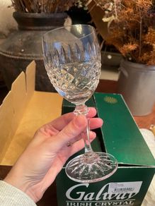 Vintage Galway Oranmore Crystal Wine Goblets Set