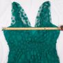 Vila Deep Teal Green Polka Dot Mesh Layered V-Neck Tank Top Cami Size XL Image 9