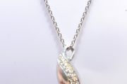 Vintage Sterling Silver 925 Tear Drop Pendant and chain  length 15,5" - 5,25g