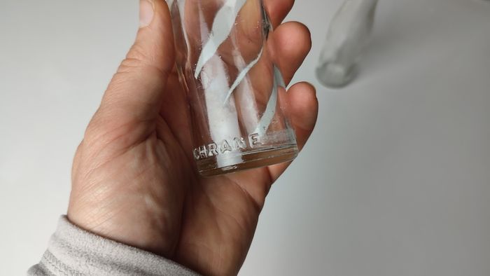 385 - Set of 2 Vintage Collectible Decorative Clear Glass Cantrell and Cochrane Mineral Bottles