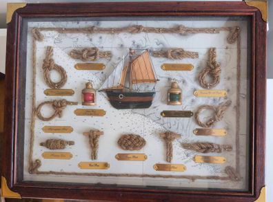 Vintage Nautical Knot Display Shadow Boxes