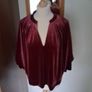 New Next Burgandy Red Velvet Volume Sleeve V Necked Blouse New (14) Image 7