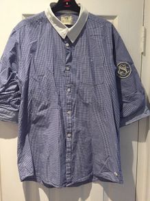 Scotch & Soda Blue Check Shirt with white collar