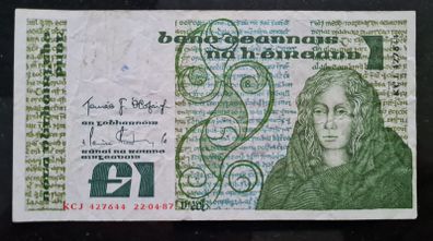 Ireland 1987 Medb 1 pound banknote