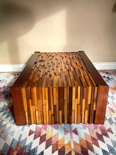 Vintage 70s Percival Lafer Coffee Table, Brazil, Exotic Wood