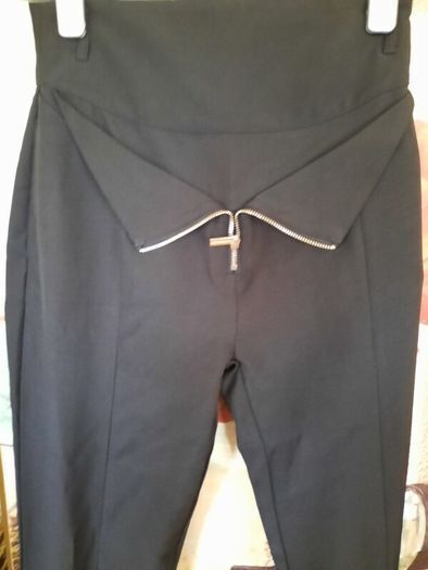 Maniere De Voir Black High Rise Slim Fit Pants UK 10