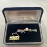 Vintage Japanese Misuzu Genuine Pearl SILVER Tie Clip Bar Boxed Toba Japan Image 8