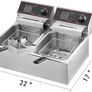 Electric Commercial Deep Fryer 12L 5000W Twin Basket Stainless Steel Fryer Image 2