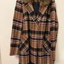 Check Fur Collar Winter Coat Image 2