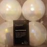 4 pearl white snowy christmas shatterproof baubles Image 2
