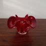 Mid Century Murano Red Art Glass Bowl Image 2