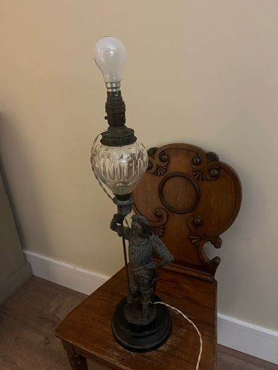Vintage Spelter Soldier Lamp