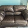 Brown leather 2 seater sofa Image 2