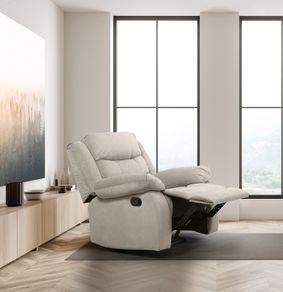 Single Chair Fabric Recliner Sofa  Brown