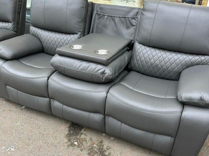 3+2 Rita Dark Grey Manual Recliner Sofa Set