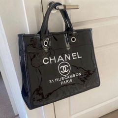 Tote Bag Handbag Black Patent