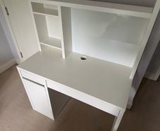 IKEA MICKE Desk with Upper Add-on Unit White, Excellent Condition