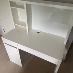 IKEA MICKE Desk with Upper Add-on Unit White, Excellent Condition