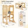 Learning Tower for Children, Foldable Montessori Learning Tower, 3 in 1 Learning Stool with Blackboard, Montessori Kitchen Helper Learning Tower from 18 Months (Wood) Image 4