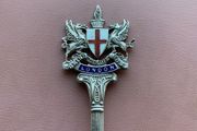 Sterling Silver London Souvenir Spoon Two Dragons and Red Cross