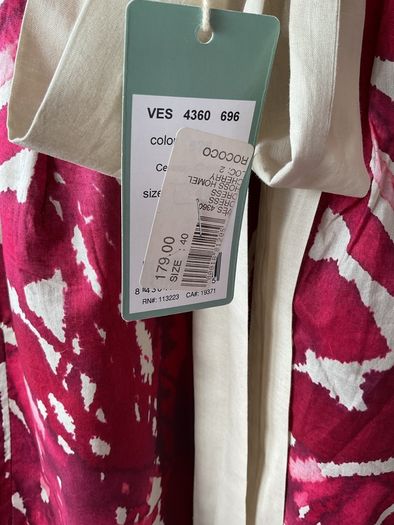 dress Bnwt Hoss dress size 40(12) 100% cotton beige & wine summer dress