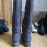 Pier One Grey suede knee high boots Image 3